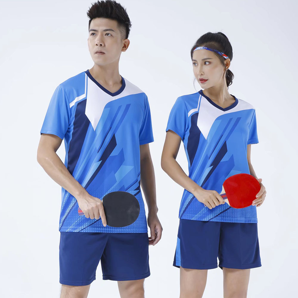 Table Tennis Uniform - 男性と女性のための卓球ジャージーセット,速乾性,バドミントンテニスユニフォーム,スポーツシャツ,ショーツキット,2個
