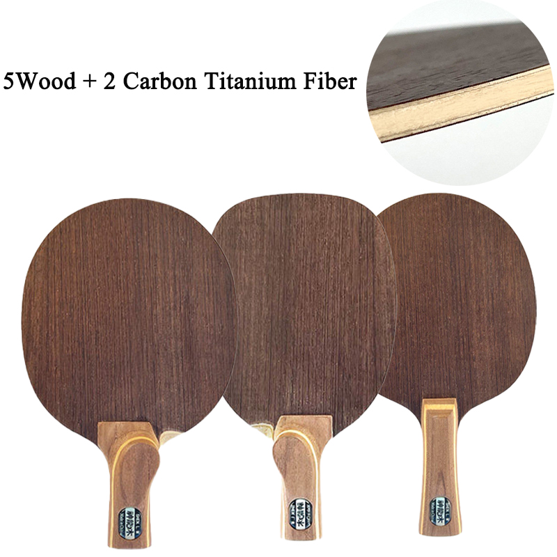 Table Tennis Blades - 中国/日本製ペンホールド卓球ブレード5ウッド2カーボンチタンファイバープロフェッショナルピンポンパドル（ループ＆アタック用）