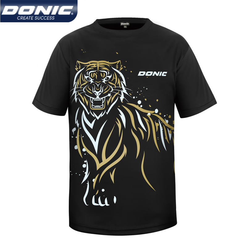 Table Tennis Uniform - 男性と女性のためのソニック卓球ジャージー、タイガースポーツTシャツ、通気性pingポンシャツ、半袖、ラウンドネック、83237