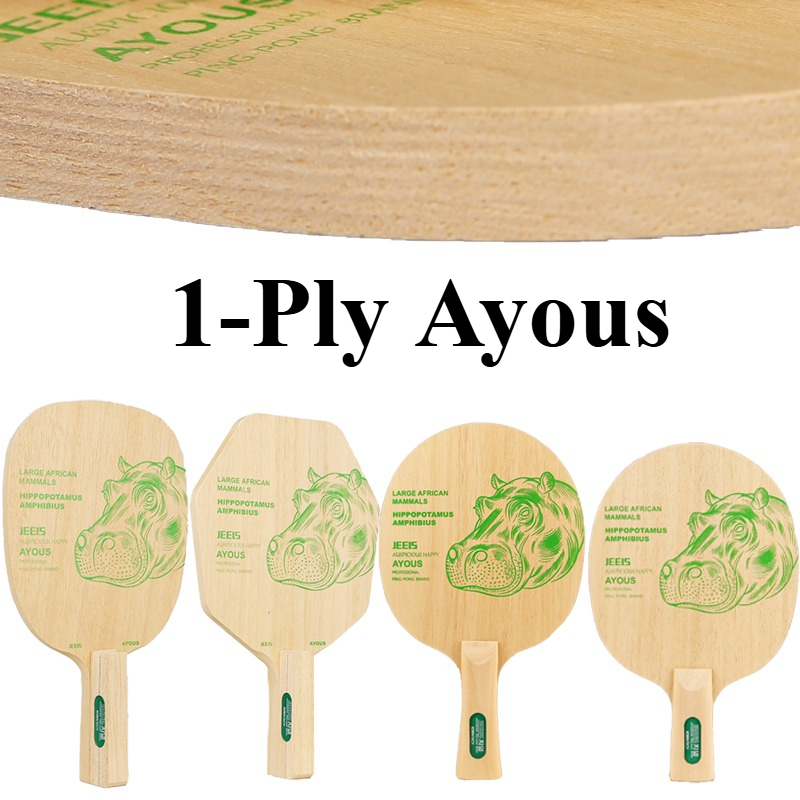 Table Tennis Blades - JEELS グリーンヒポ 1 プライ アヨウス卓球ブレード 日本製六角形厚みのある弾性強化プロフェッショナルピンポンパドル