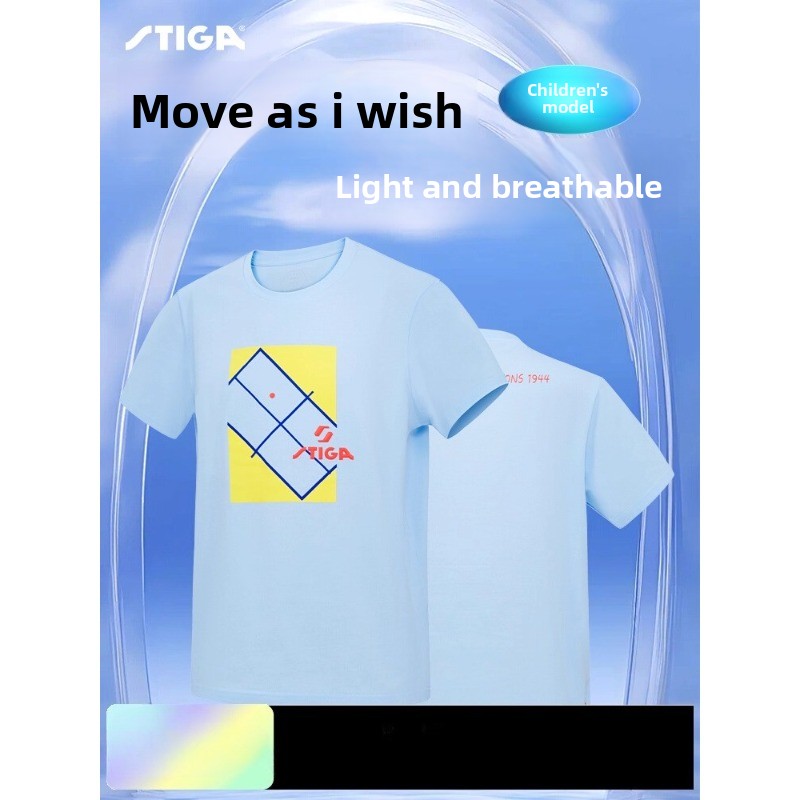 Table Tennis Uniform - STIGA 子供用卓球ユニフォーム 夏用速乾性通気性スポーツ半袖新しい卓球トレーニングユニフォーム