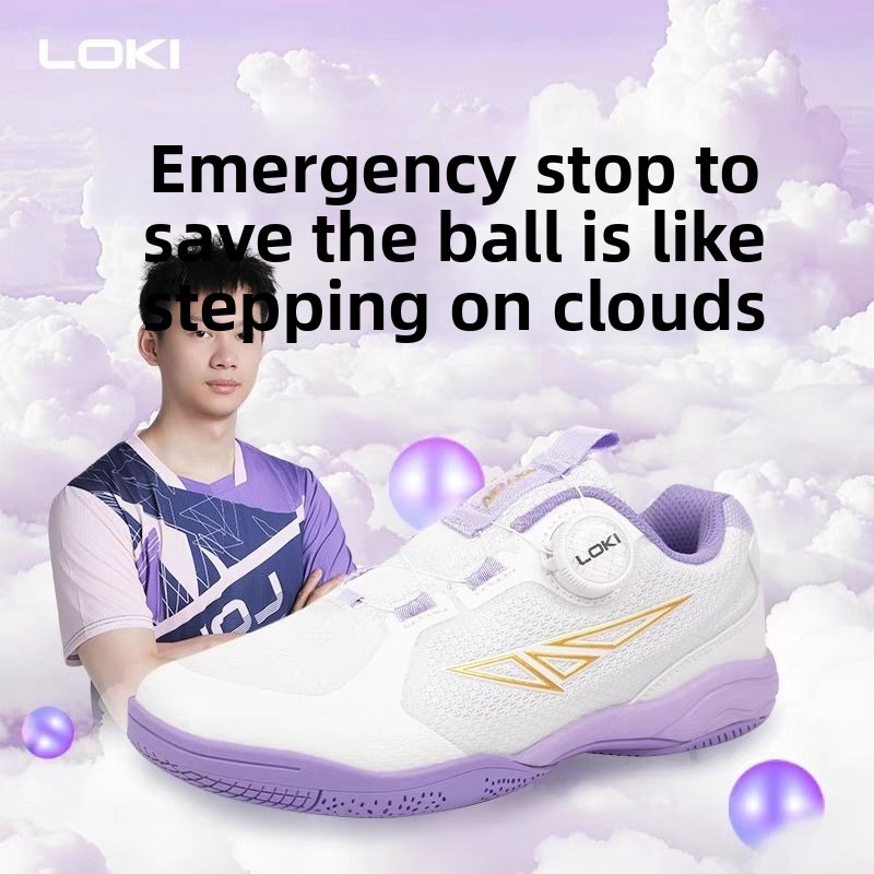 Table Tennis Shoes - LOKI 卓球シューズ Ryzen 3.0 メンズとレディースの通気性のある衝撃吸収性滑り止めノブバックルトレーニングスポーツシューズ