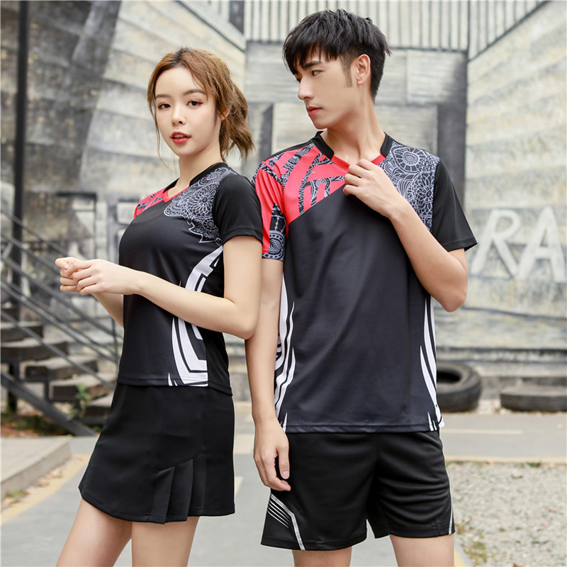 男性と女性のためのバドミントンのTシャツ,半袖のバドミントン - Table Tennis Uniform のレビューと価格