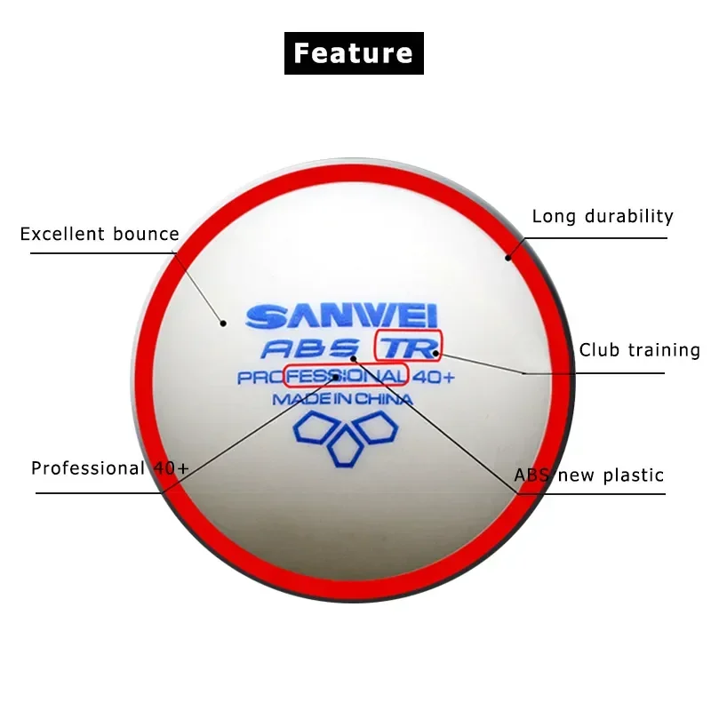 SANWEI-ABS TR 3スター卓球ボール、40+、トレ - Table Tennis Video Game のレビューと価格