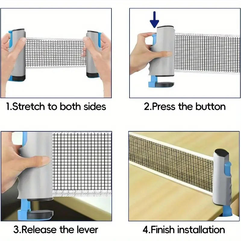 ポータブル格納式卓球ネット、調整可能なピンポンネットラック、 - Table Tennis Net のレビューと価格