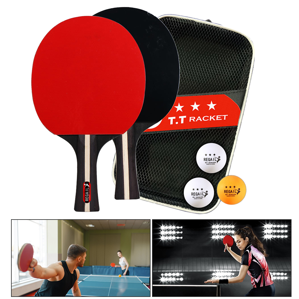 卓球ラケット2本＆ボール3個入り ピンポンパドルセット プロ - Table Tennis Kit Bag のレビューと価格