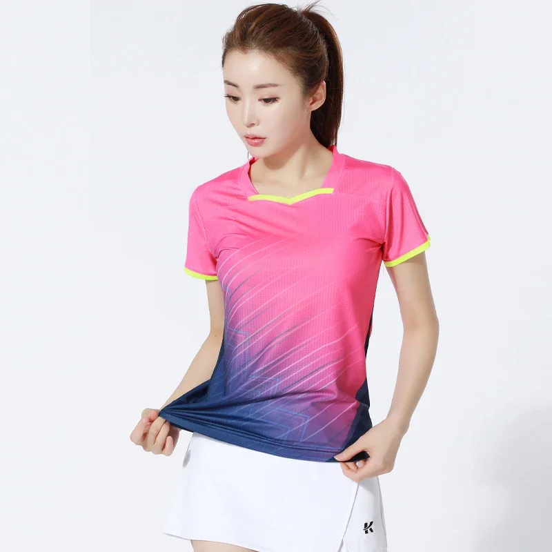 バドミントンシャツ卓球ユニフォームテニスクイックドライランニ - Table Tennis Uniform のレビューと価格