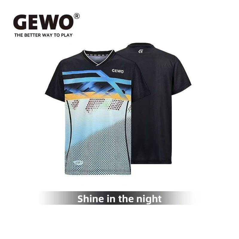 ドイツ GEWO 新しい卓球プロスポーツ半袖速乾性通気性男性 - Table Tennis Uniform のレビューと価格