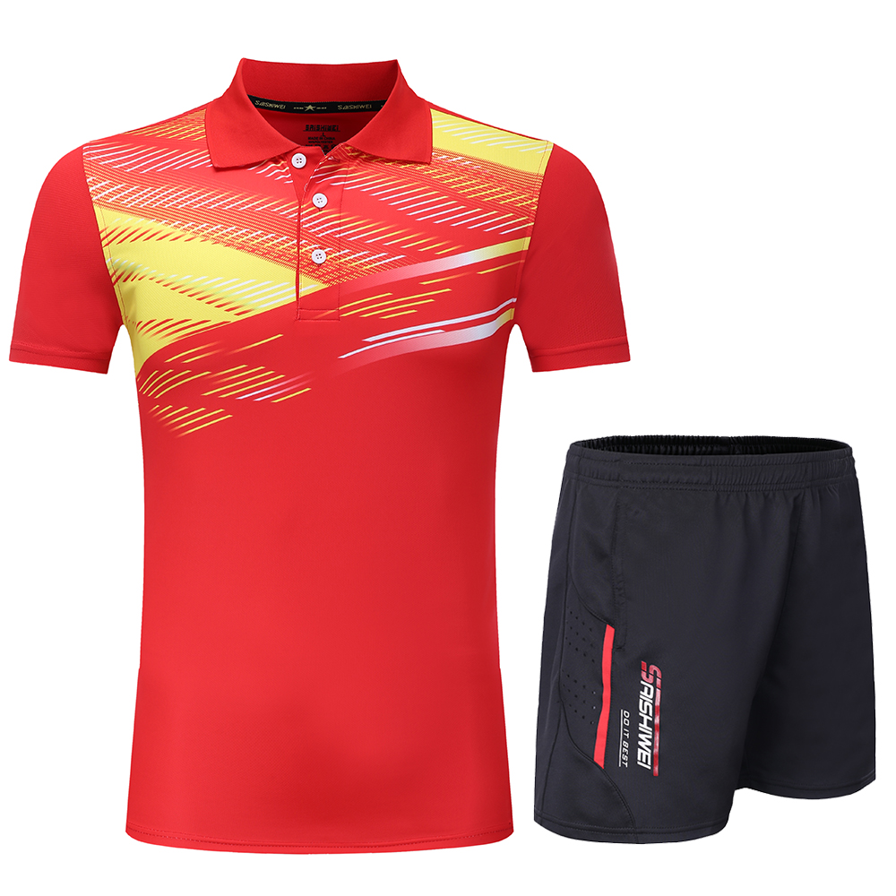 男性と女性のためのテニスTシャツ,トレーニングユニフォーム, - Table Tennis Uniform のレビューと価格